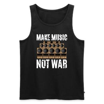 Make Music Not War - Männer Premium Bio Tank Top - Schwarz - Vorne - Michal (187cm)