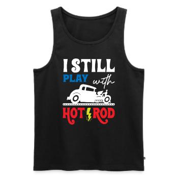 I Still Play with Hot Rod - Männer Premium Bio Tank Top - Schwarz - Vorne - AI Model Male 178 light (178cm)