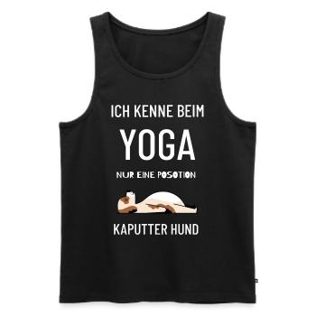 Hund Dog Yoga Position Frauchen Herrchen - Männer Premium Bio Tank Top - Schwarz - Vorne - Michal (187cm)