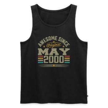 Vintage May 2000 May 2000 Born in May 2000 Original - Men's Premium Organic Tank Top - black - Front - Michal (187cm)