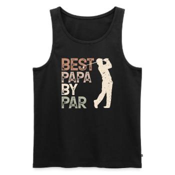 Best Dad By Par Golfing Golf Lover Father's Day - Men's Premium Organic Tank Top - black - Front - AI Model Male 178 light (178cm)