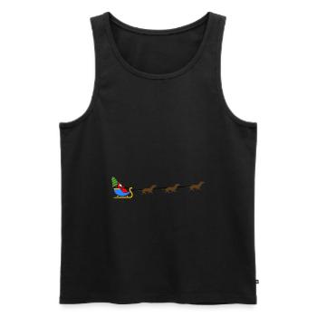 Dachshund Christmas - Men's Premium Organic Tank Top - black - Front - Michal (187cm)