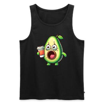 Avocat au café Caffeine Shock - Débardeur bio Premium Homme - noir - Devant - Michal (187cm)