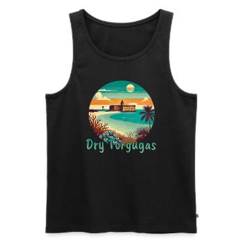 Dry Tortugas Florida Beach Fortress - Men's Premium Organic Tank Top - black - Front - AI Model Male 178 light (178cm)