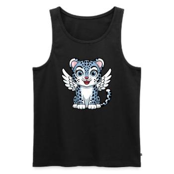 Blaue Tigerkatze mit Engelsflügeln Traumhaft - Männer Premium Bio Tank Top - Schwarz - Vorne - AI Model Male 178 light (178cm)
