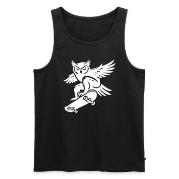 Schneeeule Skateboard Silhouette Minimalistischer - Männer Premium Bio Tank Top - Schwarz - Vorne - AI Model Male 178 light (178cm)