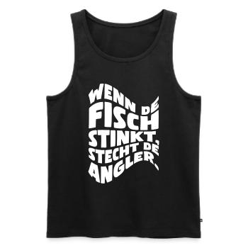 Wenn de Fisch stinkt, stecht de Angler - Männer Premium Bio Tank Top - Schwarz - Vorne - AI Model Male 178 light (178cm)