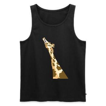 Giraffe with a blue tongue - Men's Premium Organic Tank Top - black - Front - AI Model Male 178 light (178cm)