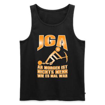 JGA T-Shirt Ab morgen ist nichts mehr wie es mal - Männer Premium Bio Tank Top - Schwarz - Vorne - Michal (187cm)