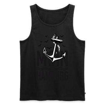 87 MOIN HAMBURG Anchor Rope Seagulls - Men's Premium Organic Tank Top - black - Front - AI Model Male 178 light (178cm)