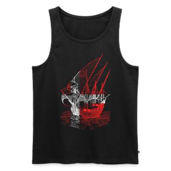 Denmark Ship - Men's Premium Organic Tank Top - black - Front - AI Model Male 178 light (178cm)