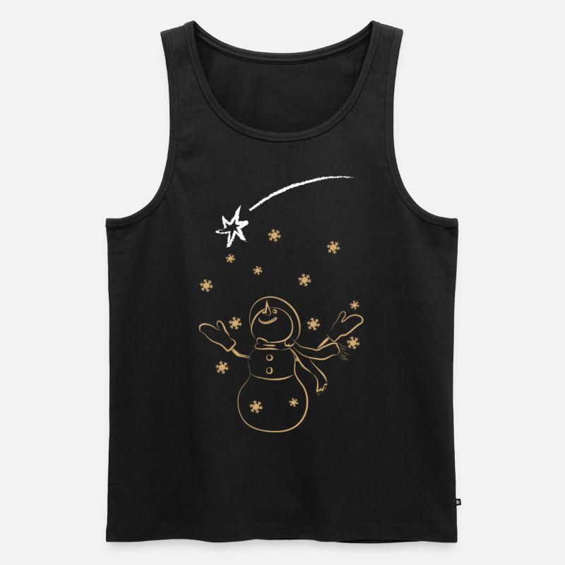 Weihnachts-Schneemann - Männer Premium Bio Tank Top - Schwarz