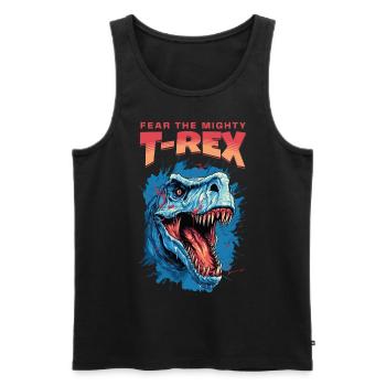 T-Rex Dinosaur Dino Tyrannosaurus Rex Vintage - Men's Premium Organic Tank Top - black - Front - AI Model Male 178 light (178cm)