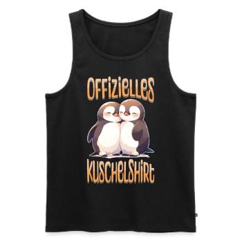 Offizielles Kuschelshirt Pinguine Liebe Herz Süß - Männer Premium Bio Tank Top - Schwarz - Vorne - Michal (187cm)