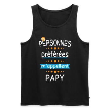 Mes personnes préférées m'appellent Papy - Cadeau - Débardeur bio Premium Homme - noir - Devant - Michal (187cm)