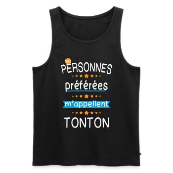 Mes personnes préférées m'appellent Tonton - Débardeur bio Premium Homme - noir - Devant - Michal (187cm)