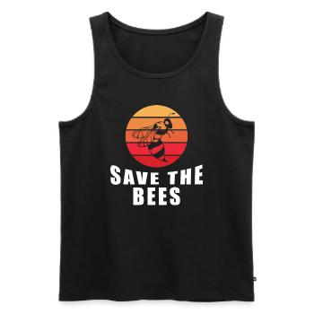 Apiculteur Abeilles Fleurs Nature - Débardeur bio Premium Homme - noir - Devant - Michal (187cm)