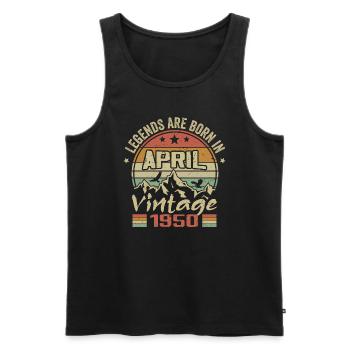 Born in April 1950 Vintage - April 1950 Gift - Men's Premium Organic Tank Top - black - Front - Michal (187cm)
