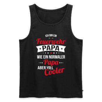 Firefighter dad much cooler like a normal dad - Men's Premium Organic Tank Top - black - Front - AI Model Male 178 light (178cm)