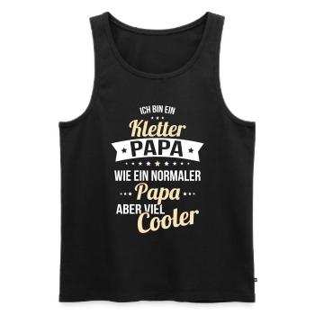 Kletter Papa wie ein normaler Papa viel cooler - Männer Premium Bio Tank Top - Schwarz - Vorne - Michal (187cm)