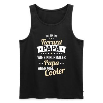 Papa vétérinaire beaucoup plus cool qu’un papa normal - Débardeur bio Premium Homme - noir - Devant - AI Model Male 178 light (178cm)