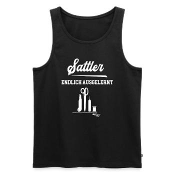 Sattler Endlich Ausgelernt Lehrling Azubi Lehre - Männer Premium Bio Tank Top - Schwarz - Vorne - Michal (187cm)