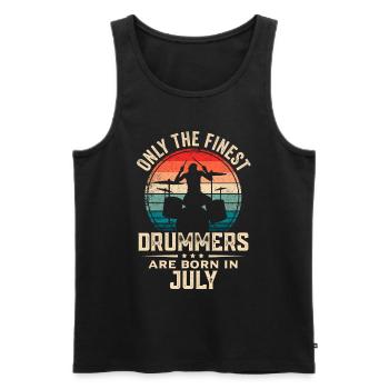 Schlagzeuger Geboren im Juli Geburtstag Schlagzeuger - Männer Premium Bio Tank Top - Schwarz - Vorne - AI Model Male 178 light (178cm)