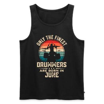 Schlagzeuger Geboren im Juni Geburtstag Schlagzeuger - Männer Premium Bio Tank Top - Schwarz - Vorne - AI Model Male 178 light (178cm)