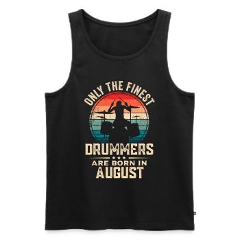 Schlagzeuger Geboren im August Geburtstag Schlagzeuger - Männer Premium Bio Tank Top - Schwarz - Vorne - AI Model Male 178 light (178cm)