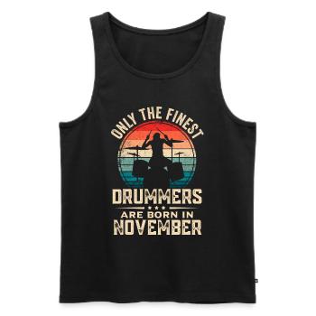 Schlagzeuger Geboren im November Geburtstag Schlagzeuger - Männer Premium Bio Tank Top - Schwarz - Vorne - AI Model Male 178 light (178cm)