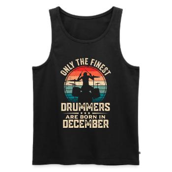 Schlagzeuger Geboren im Dezember Geburtstag Schlagzeuger - Männer Premium Bio Tank Top - Schwarz - Vorne - AI Model Male 178 light (178cm)