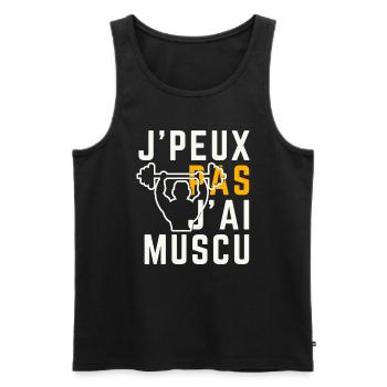 Ich kann nicht, ich habe Krafttraining - Männer Premium Bio Tank Top - Schwarz - Vorne - Michal (187cm)