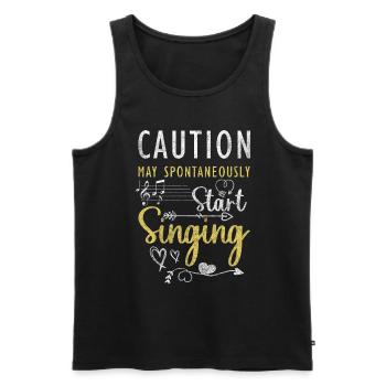 Singen Musiker Singstimme Rampenlicht - Männer Premium Bio Tank Top - Schwarz - Vorne - AI Model Male 178 light (178cm)