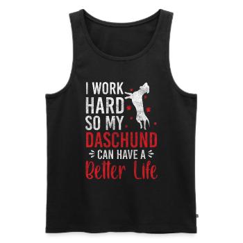 Hund Hunde Jäger Zwergdackel - Männer Premium Bio Tank Top - Schwarz - Vorne - Michal (187cm)