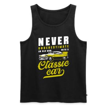 Auto Vintage Classic - Männer Premium Bio Tank Top - Schwarz - Vorne - AI Model Male 178 light (178cm)