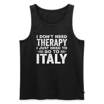 I Don't Need Therapy I Just Need To Go To Italy - Débardeur bio Premium Homme - noir - Devant - Michal (187cm)