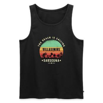 Design de plage de Villasimius, Sardaigne, Italie - Débardeur bio Premium Homme - noir - Devant - Michal (187cm)
