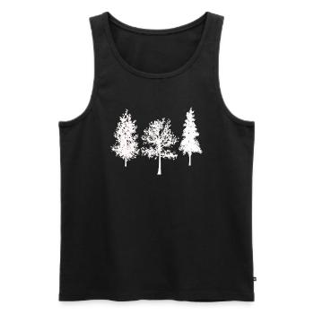 Arbres forestiers Nature Randonnée Nature Design - Débardeur bio Premium Homme - noir - Devant - AI Model Male 178 light (178cm)