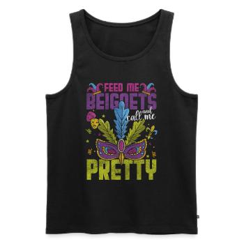 Parade Mask Colorful Beads - Men's Premium Organic Tank Top - black - Front - AI Model Male 178 light (178cm)