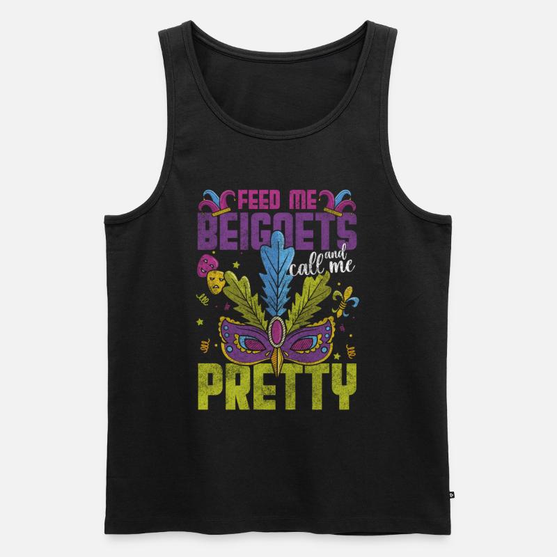 Parade Maske Bunt Perlen - Männer Premium Bio Tank Top - Schwarz