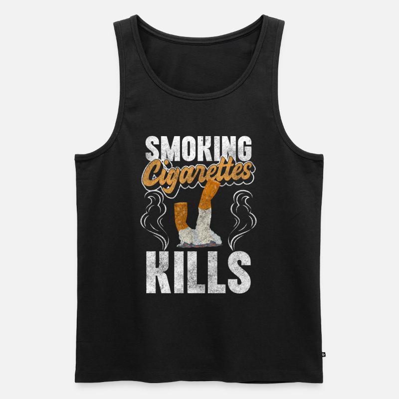Raucher Qualm Rauchverbot Konsum - Männer Premium Bio Tank Top - Schwarz