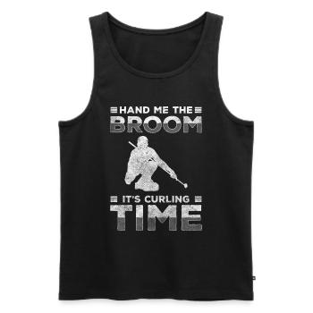Curling Team Rink - Men's Premium Organic Tank Top - black - Front - AI Model Male 178 light (178cm)