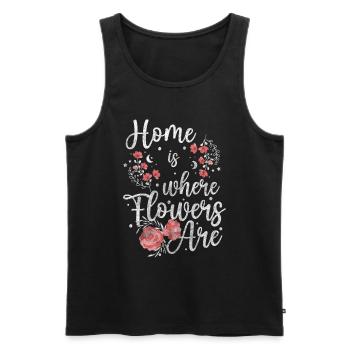 Blumen Bunt Hochzeit - Men's Premium Organic Tank Top - black - Front - AI Model Male 178 light (178cm)