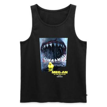 Megalodon la terreur des bains - Parodie - Débardeur bio Premium Homme - noir - Devant - AI Model Male 178 light (178cm)