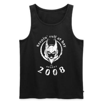 16. Geburtstag Keepin evil at bay since 08/2008 - Men's Premium Organic Tank Top - black - Front - AI Model Male 178 light (178cm)