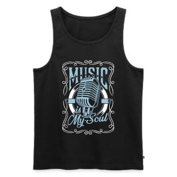 Music is My Soul - Men's Premium Organic Tank Top - black - Front - Michal (187cm)