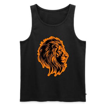 Symbole de tête de lion lion - Débardeur bio Premium Homme - noir - Devant - Michal (187cm)