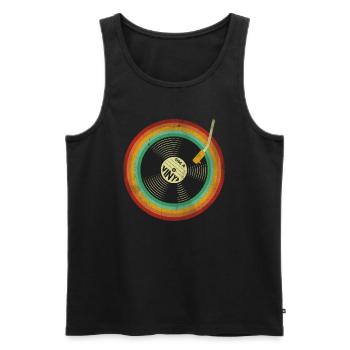 Rétro Vinyle Vintage - Débardeur bio Premium Homme - noir - Devant - Michal (187cm)