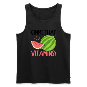 Gimme Vitamins Melon Tropical Summer Watermelon - Men's Premium Organic Tank Top - black - Front - Michal (187cm)