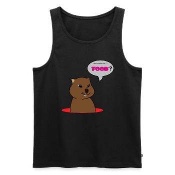 Wombat Lover Cute Wombat Asking for Food - Men's Premium Organic Tank Top - black - Front - AI Model Male 178 light (178cm)